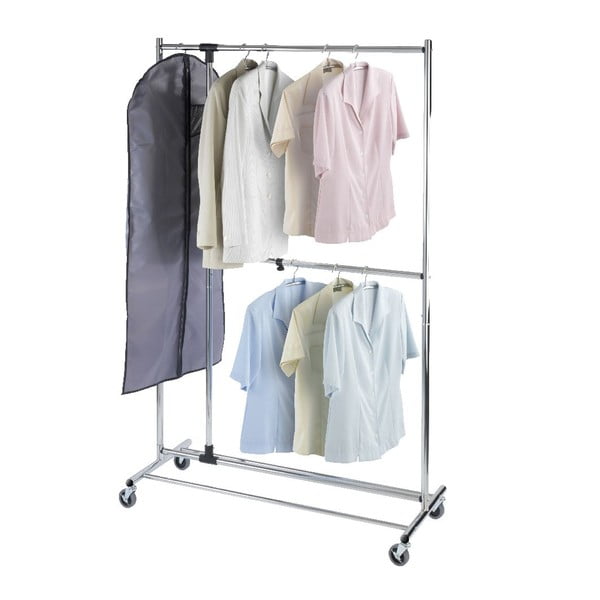 Szary metalowy teleskopowy stojak na ubrania na kółkach Profissimo – Wenko-image-1