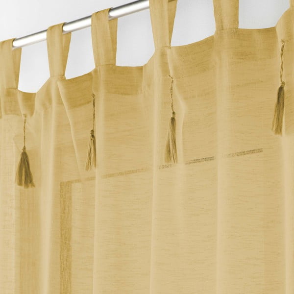 Żółta firanka 140x240 cm Dalila – douceur d'intérieur-image-1