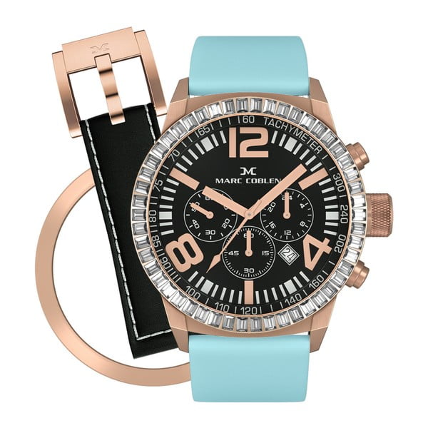 Zegarek damski Marc Coblen z dodatkowym paskiem i obręczą P110