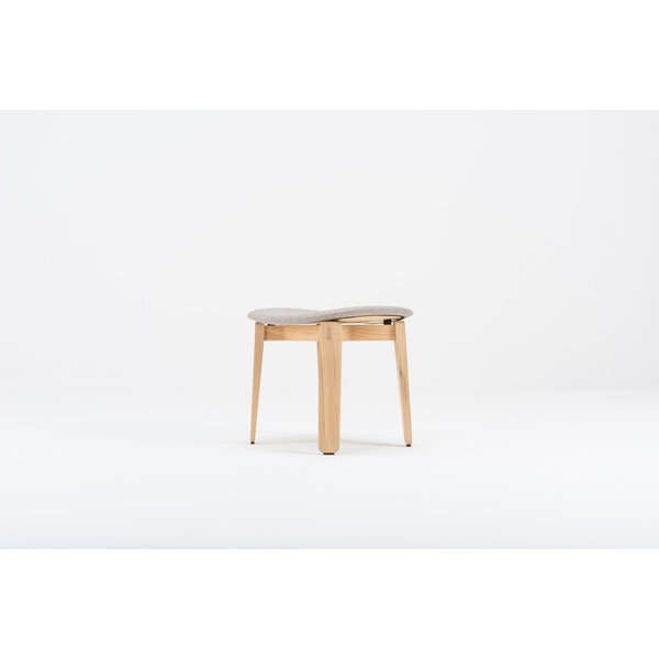 Szary podnóżek z drewna dębowego Gazzda Nora-image-1