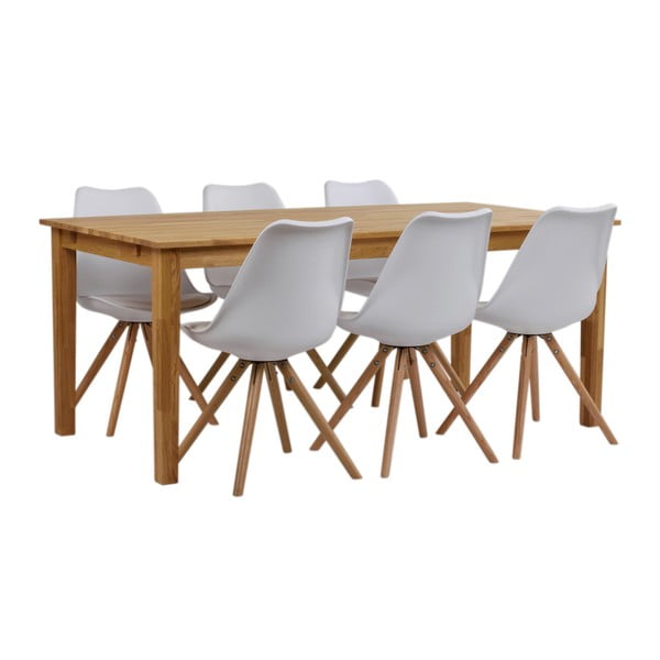 Stół z litego drewna dębowego Folke Finnus, 180x90 cm-image-4