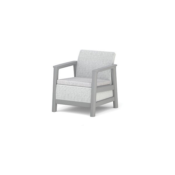 Jasnoszare plastikowe fotele ogrodowe zestaw 2 szt. Scandi Linea – Keter