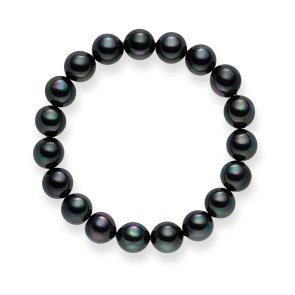 Ciemno-szara bransoletka z pereł Pearls of London Mystic, 19 cm