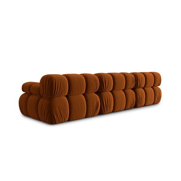 Pomarańczowa aksamitna sofa 282 cm Bellis – Micadoni Home-image-4