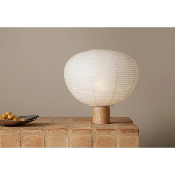 Biała/w naturalnym kolorze lampa stołowa z papierowym kloszem (wysokość 45 cm) Kami – Blomus-image-1