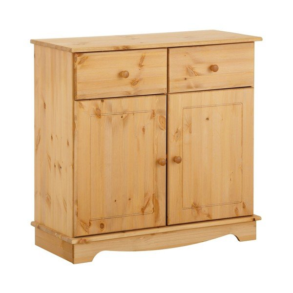Brązowa 2-drzwiowa komoda z litego drewna sosnowego Støraa Cheryl-image-3