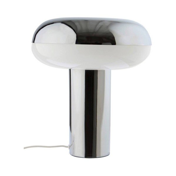 Metalowa lampa stołowa w kolorze srebra z połyskiem (wysokość 32 cm) Paneta – Jotex