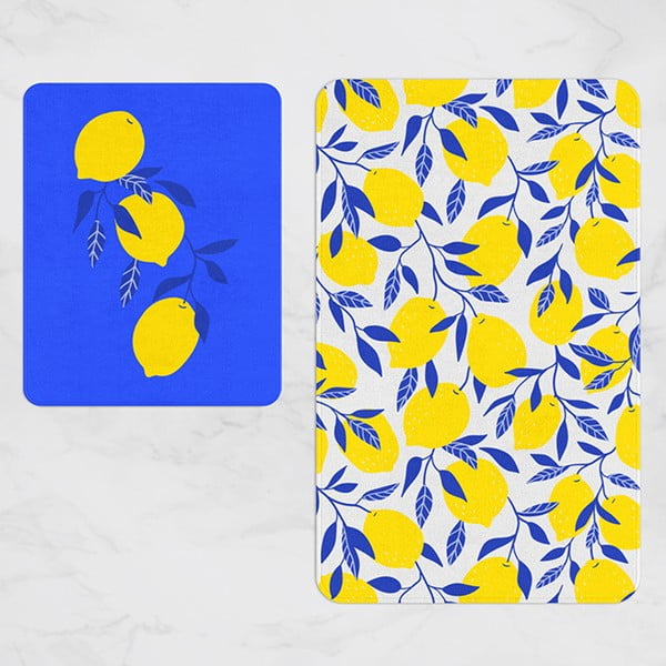Żółto-niebieskie dywaniki łazienkowe zestaw 2 szt.  – Oyo Concept