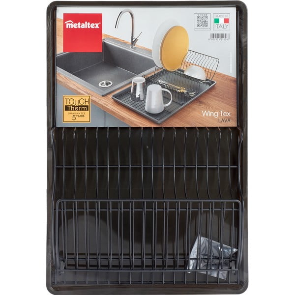 Ciemnoszary ociekacz ze stali nierdzewnej Metaltex Lava-image-3