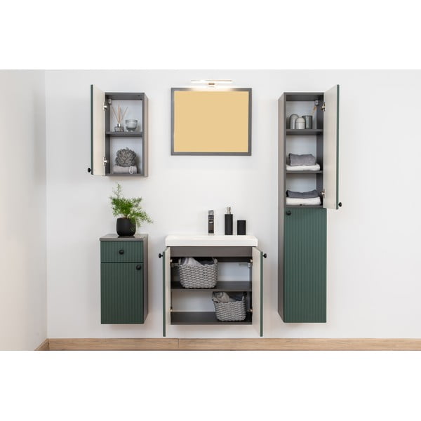 Zielono-antracytowa niska wisząca szafka łazienkowa 30x60 cm Asti – STOLKAR-image-3