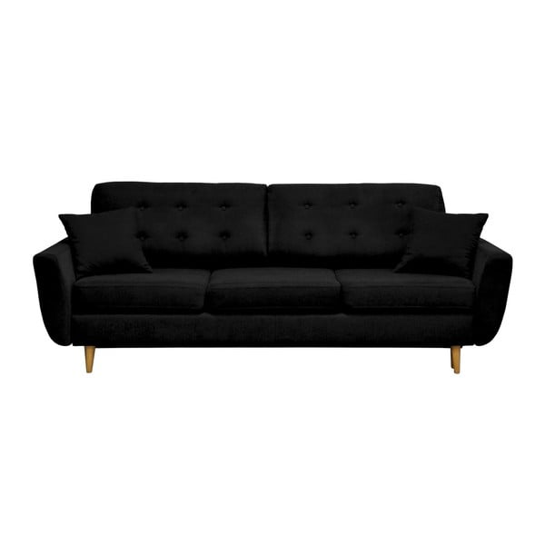 Czarna 3-osobowa sofa rozkładana Cosmopolitan design Barcelona