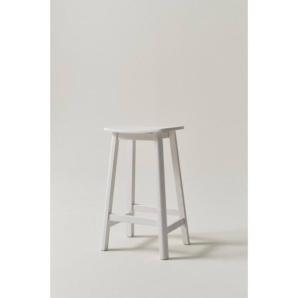 Biały hoker z litego drewna jesionowego (wysokość siedziska 65 cm) Selene – Jotex-image-1