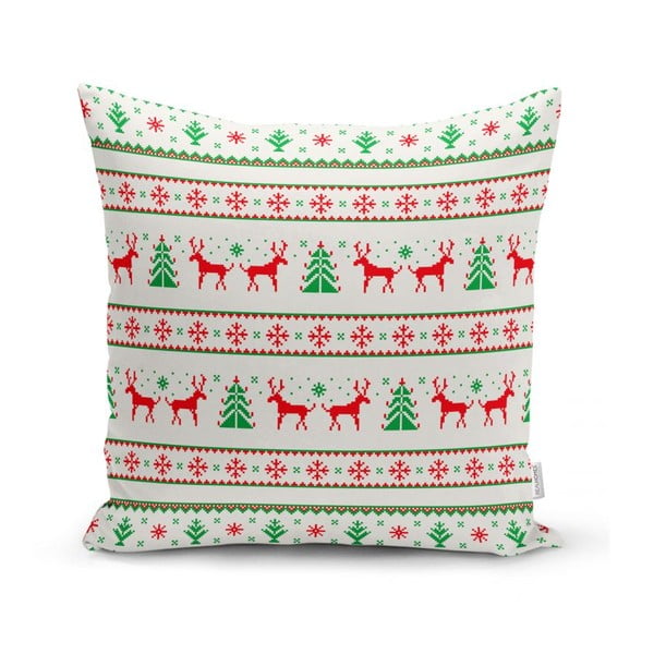 Zestaw 4 świątecznych poszewek na poduszki i bieżnika Minimalist Cushion Covers Nordic Knit-image-2