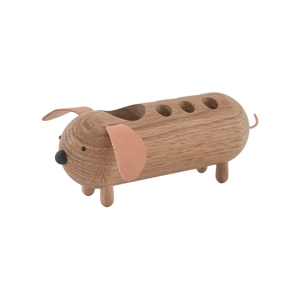 Drewniany organizer na artykuły papiernicze w naturalnym kolorze Eddie Dog – OYOY Mini