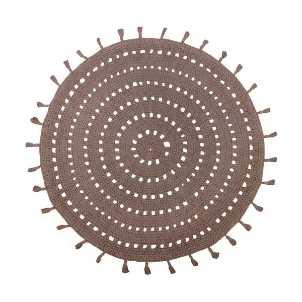 Brązowy wełniany okrągły dywan dziecięcy ø 120 cm Nila - Nattiot