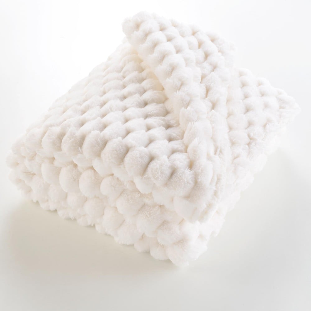 Kremowy koc z mikropluszu 180x220 cm Frosty – douceur d'intérieur