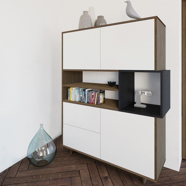 Biały regał z drzwiczkami Symbiosis Kube-image-1