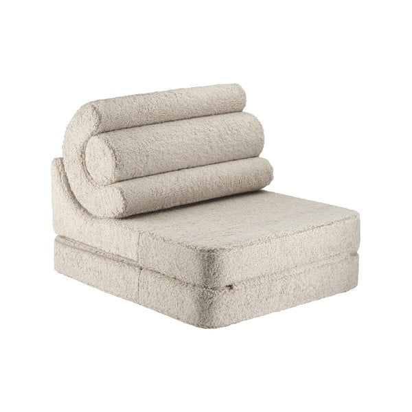 Jasnobrązowy fotel dziecięcy z materiału bouclé Flipster – Wigiwama