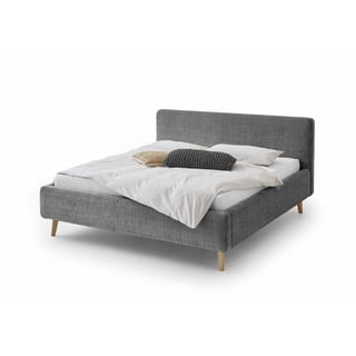 Ciemnoszare tapicerowane łóżko dwuosobowe 140x200 cm Mattis – Meise Möbel