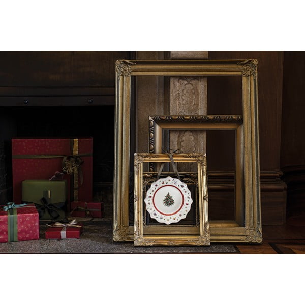 Biało-czerwony porcelanowy świąteczny talerz Toy's Delight Villeroy&Boch, ø 24 cm-image-1