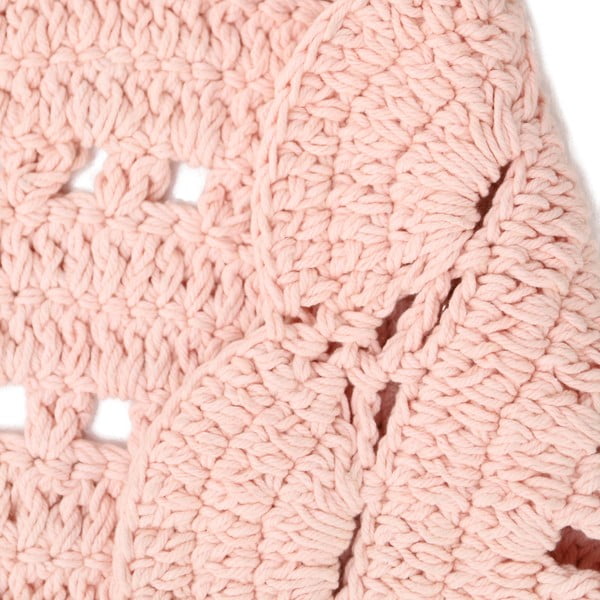 Różowy ręcznie haftowany dywan z bawełny Nattiot Alma, ø 120 cm-image-4