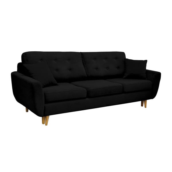 Czarna 3-osobowa sofa rozkładana Cosmopolitan design Barcelona-image-1