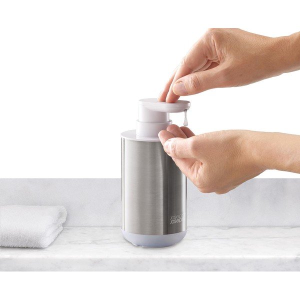 Dozownik do mydła ze stali nierdzewnej w kolorze srebra 300 ml Duo Steel – Joseph Joseph-image-4