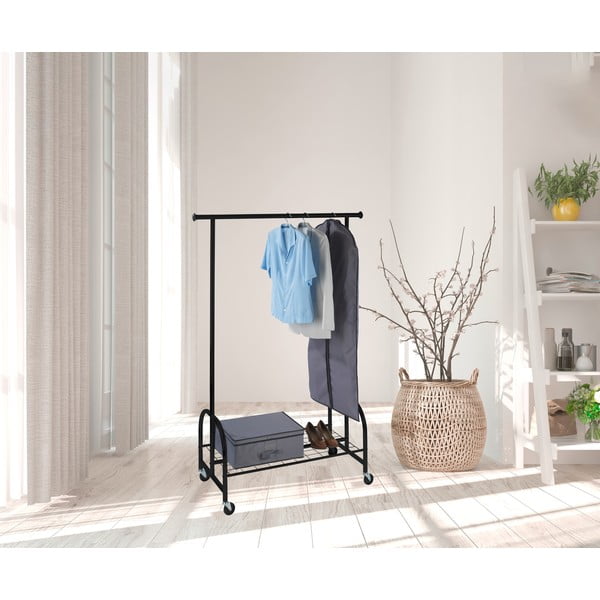 Czarny wieszak na ubrania Wenko Profi-image-1