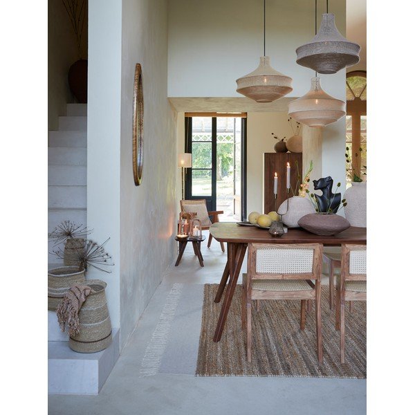 Brązowy stół z blatem z drewna akacjowego 100x200 cm Quenza – Light & Living-image-1