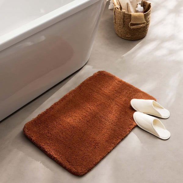 Dywanik łazienkowy w kolorze terakoty 50x80 cm Mael – douceur d'intérieur-image-1