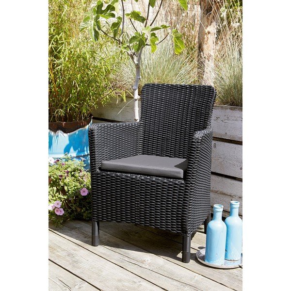 Antracytowy plastikowy fotel ogrodowy Trenton – Keter-image-1