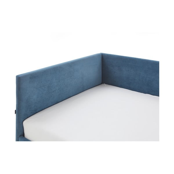 Niebieskie tapicerowane narożne łóżko dziecięce bez stelaża 140x200 cm Cool – Meise Möbel-image-4