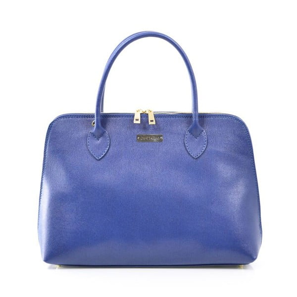 Skórzana torebka Dominique, niebieska