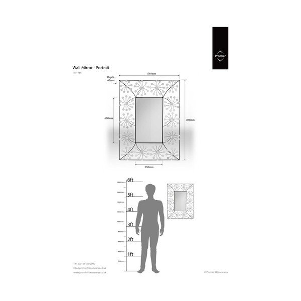 Lustro ścienne 56x70 cm Floret – Premier Housewares-image-1