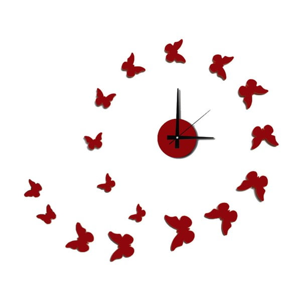 Zegar samoprzylepny Mauro Ferretti Butterflies Red, ⌀ 60 cm