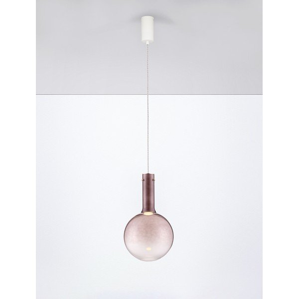 Brązowa szklana lampa wisząca LED ze ściemniaczem ø 25 cm Nostos – Nova Luce-image-3
