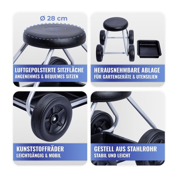 Czarny/szary stołek ogrodowy Secura – Maximex-image-4