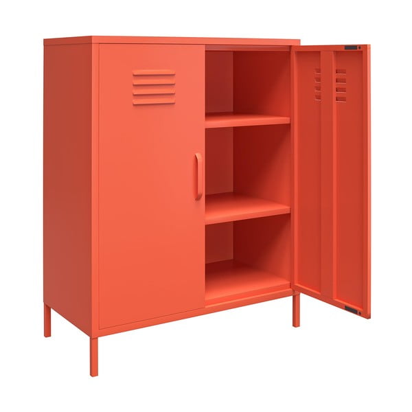 Pomarańczowa metalowa szafka Novogratz Cache, 80x102 cm-image-4