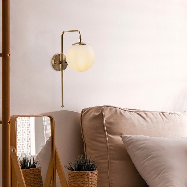 Biały/w kolorze mosiądzu kinkiet Viran – Opviq lights-image-1