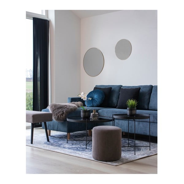 Okrągłe lustro ścienne z ramą w kolorze złota House Nordic Jersey, ø 60 cm-image-4