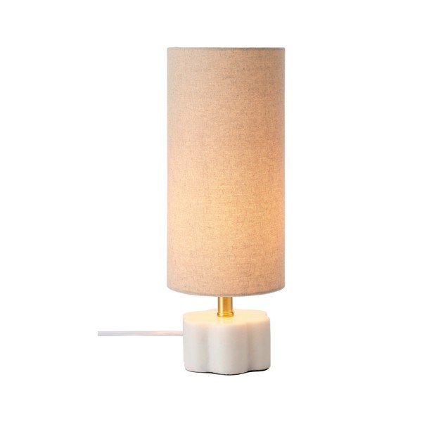 Biała/beżowa lniana lampa stołowa (wysokość 33 cm) Joline – Ellos Home-image-3
