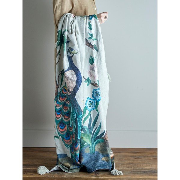 Zielony koc 130x155 cm Peacock – Bloomingville-image-1