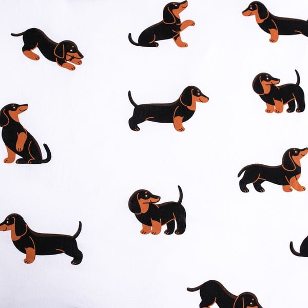 Czarno-biała bawełniana pościel dziecięca jednoosobowa 140x200 cm Dachshund – Jerry Fabrics-image-4