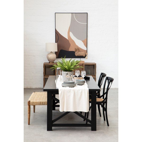 Czarne krzesło z litego drewna dębowego Lyon – Premier Housewares-image-3