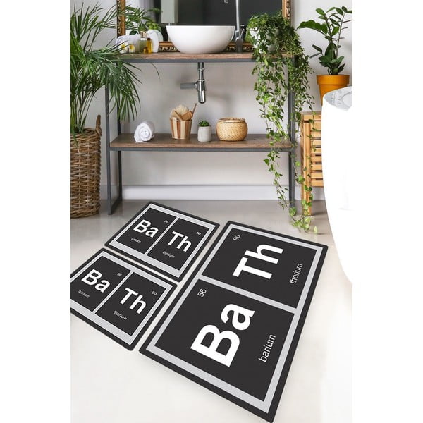 Czarne dywaniki łazienkowe zestaw 3 szt. 60x100 cm Barium – Foutastic-image-1
