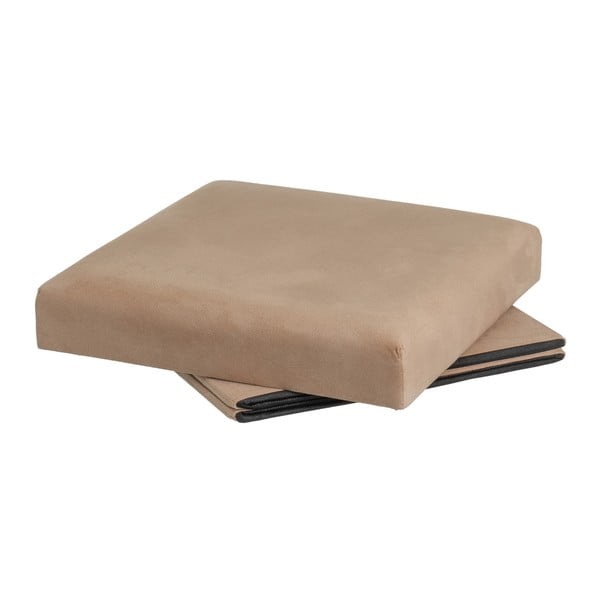 Jasnobrązowy aksamitny puf Estela – Casa Selección-image-2