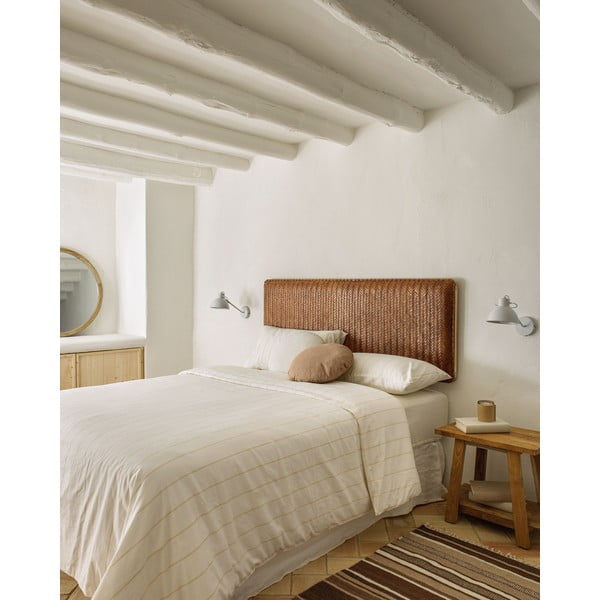 Brązowy zagłówek ze skóry 163x60 cm Natesa – Kave Home-image-1