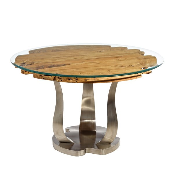 Stół z drewna z recyklingu Denzzo Round