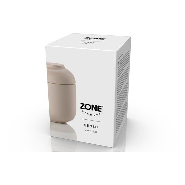 Beżowy kamionkowy organizer łazienkowy na waciki Sensu – Zone-image-4