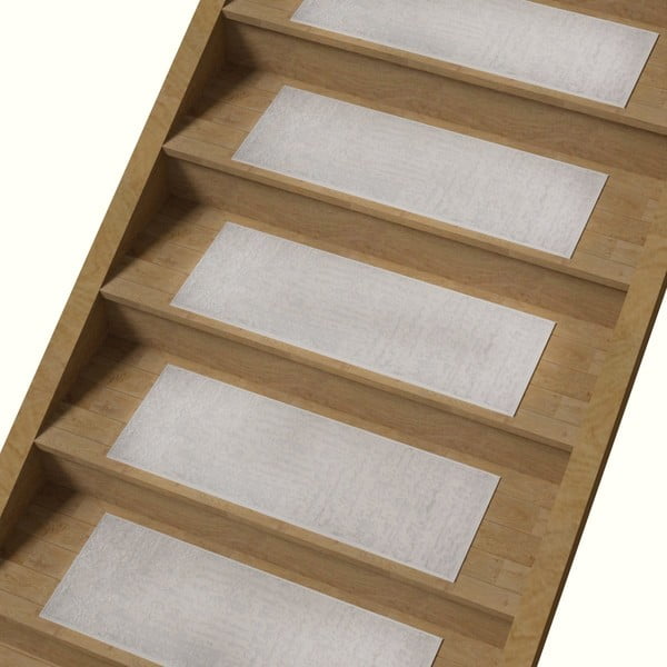 Kremowe bawełniane dywaniki na schody zestaw 16 szt. 25x65 cm Milano Beyaz – Vitaus-image-2